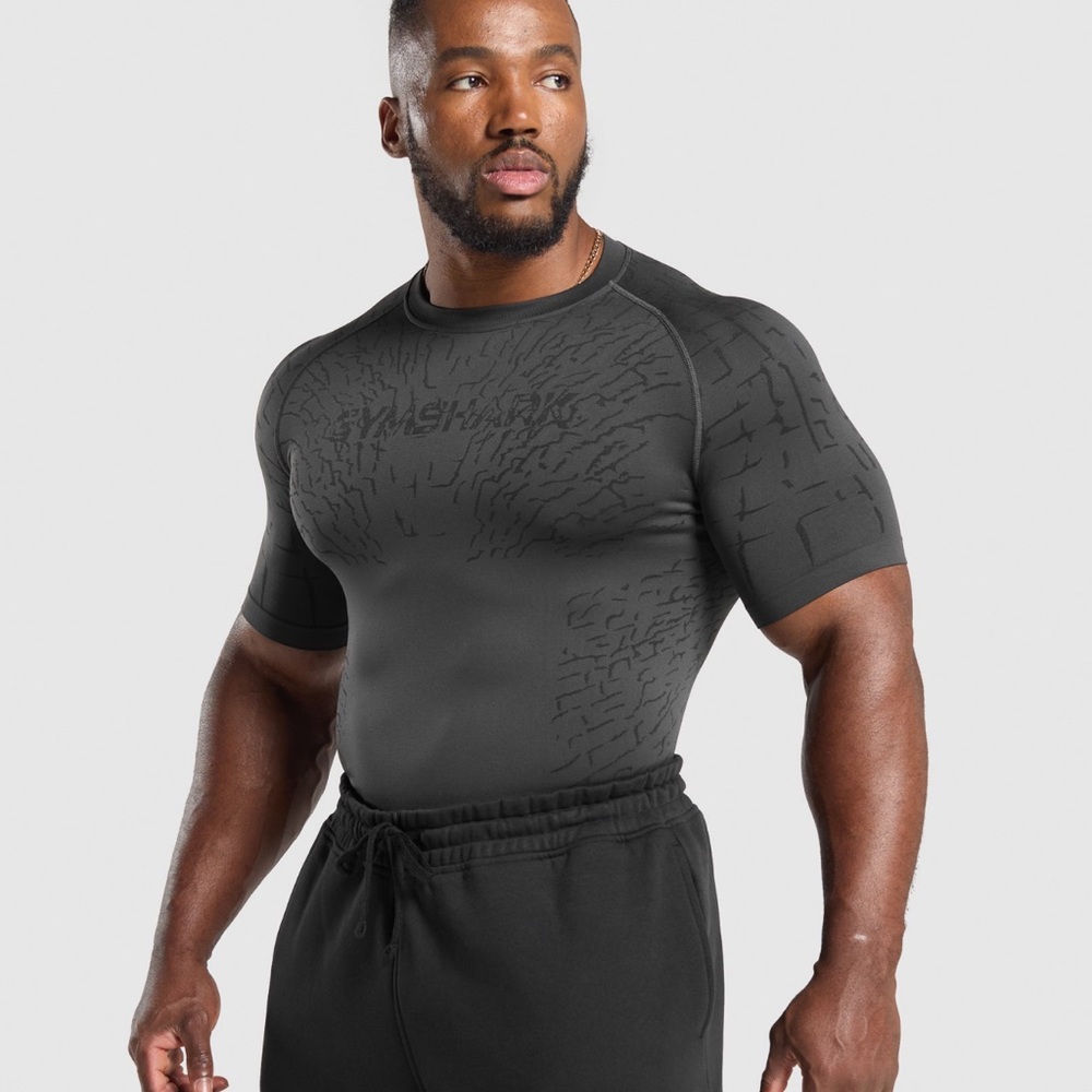Gymshark Black Tectonic Seamless T Shirt